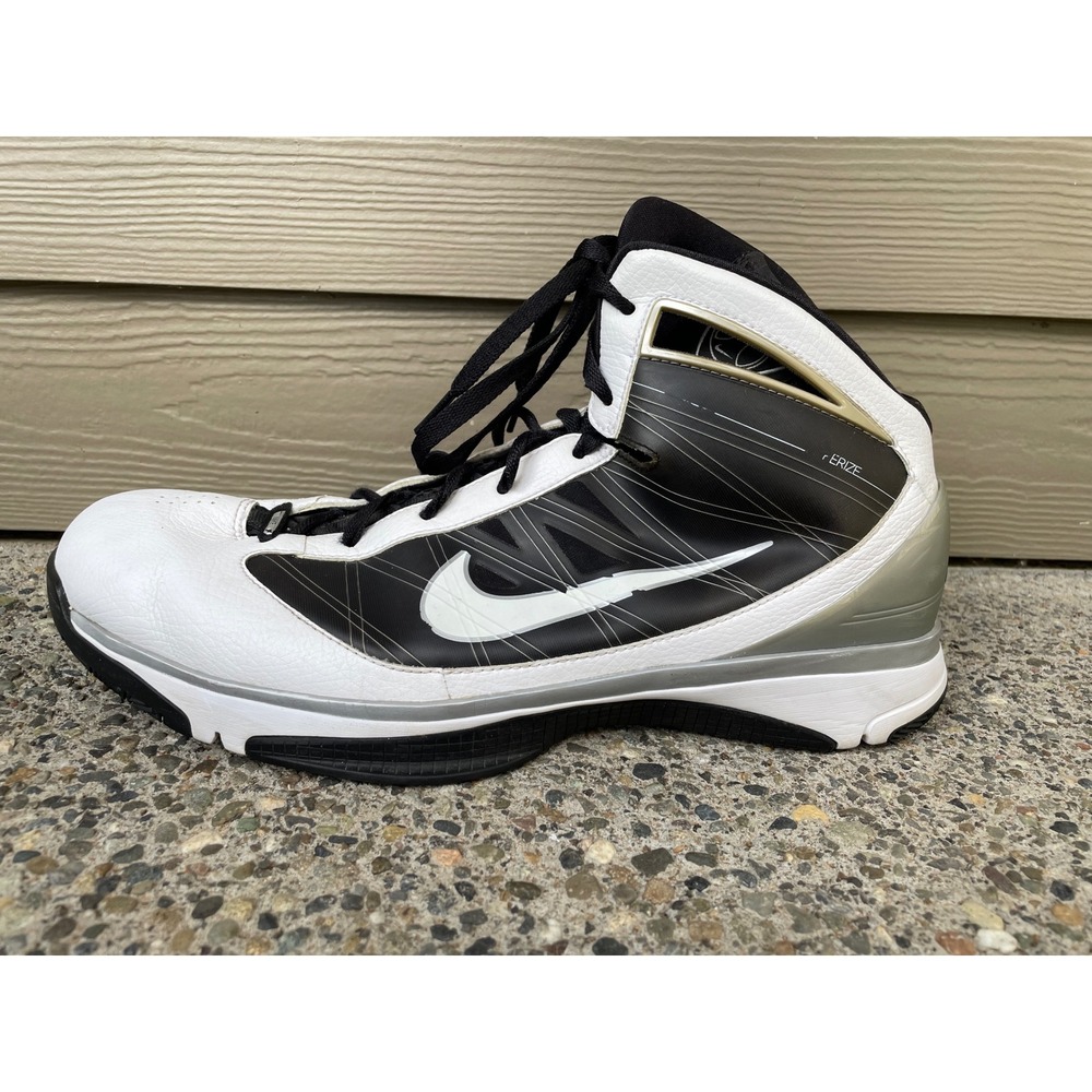 Nike Hyperize TB Mens White Black Grey 367181-111 Athletic Shoes Size 14 - Picture 4 of 10